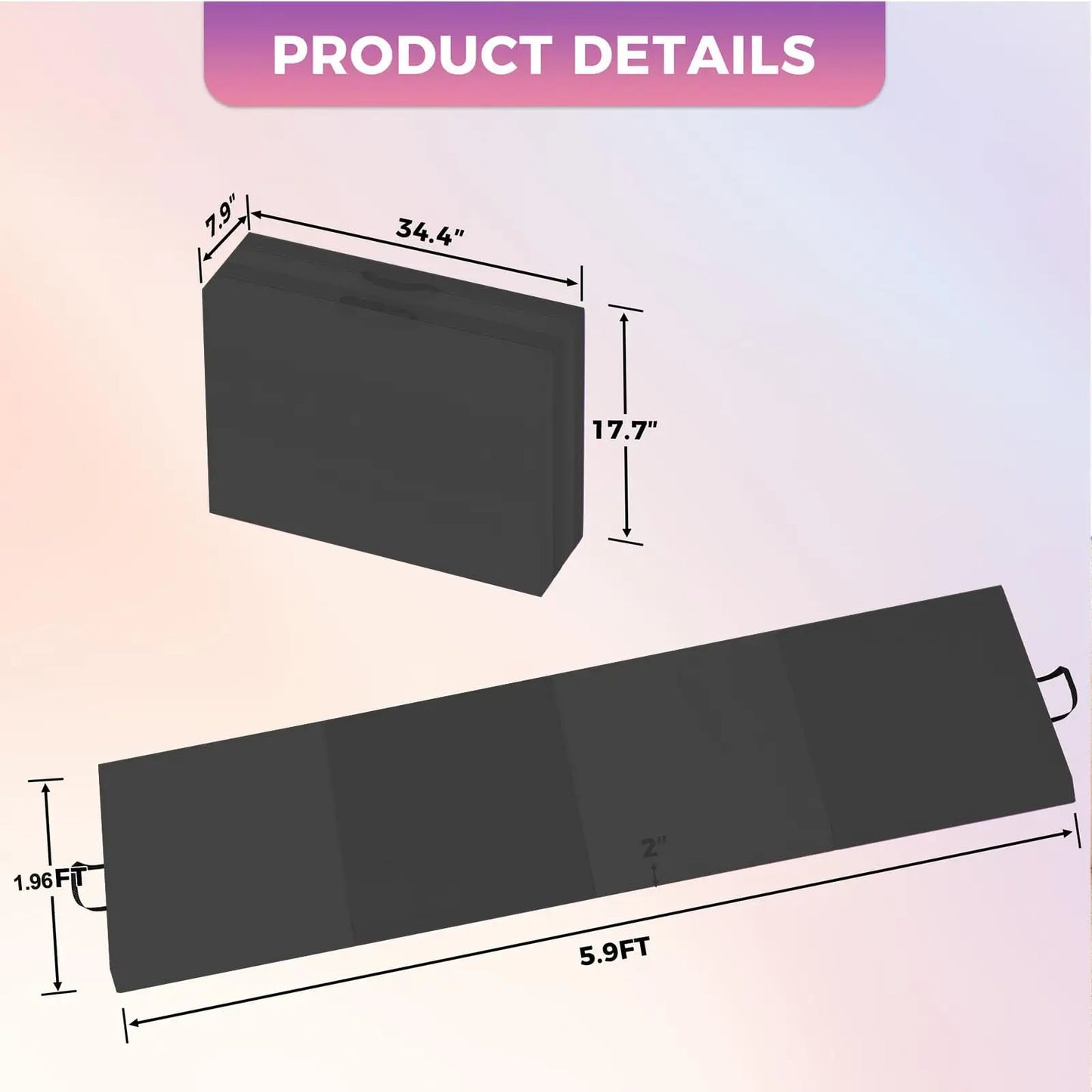 HiMISS Folding Gymnastics Mat Portable Floor Pad For Yoga Pilates