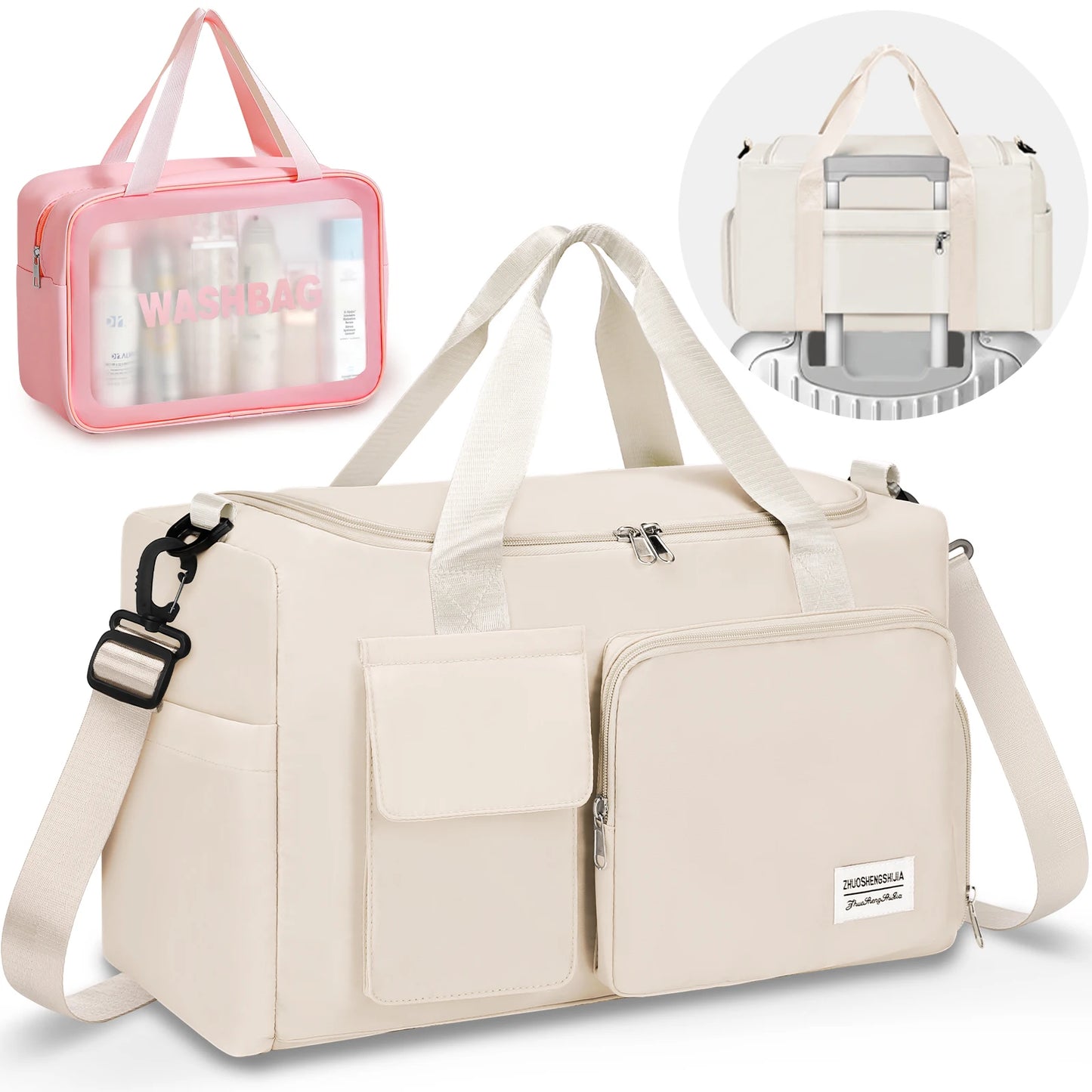 Waterproof Travel Duffel Bag With Dry And Wet Compartment