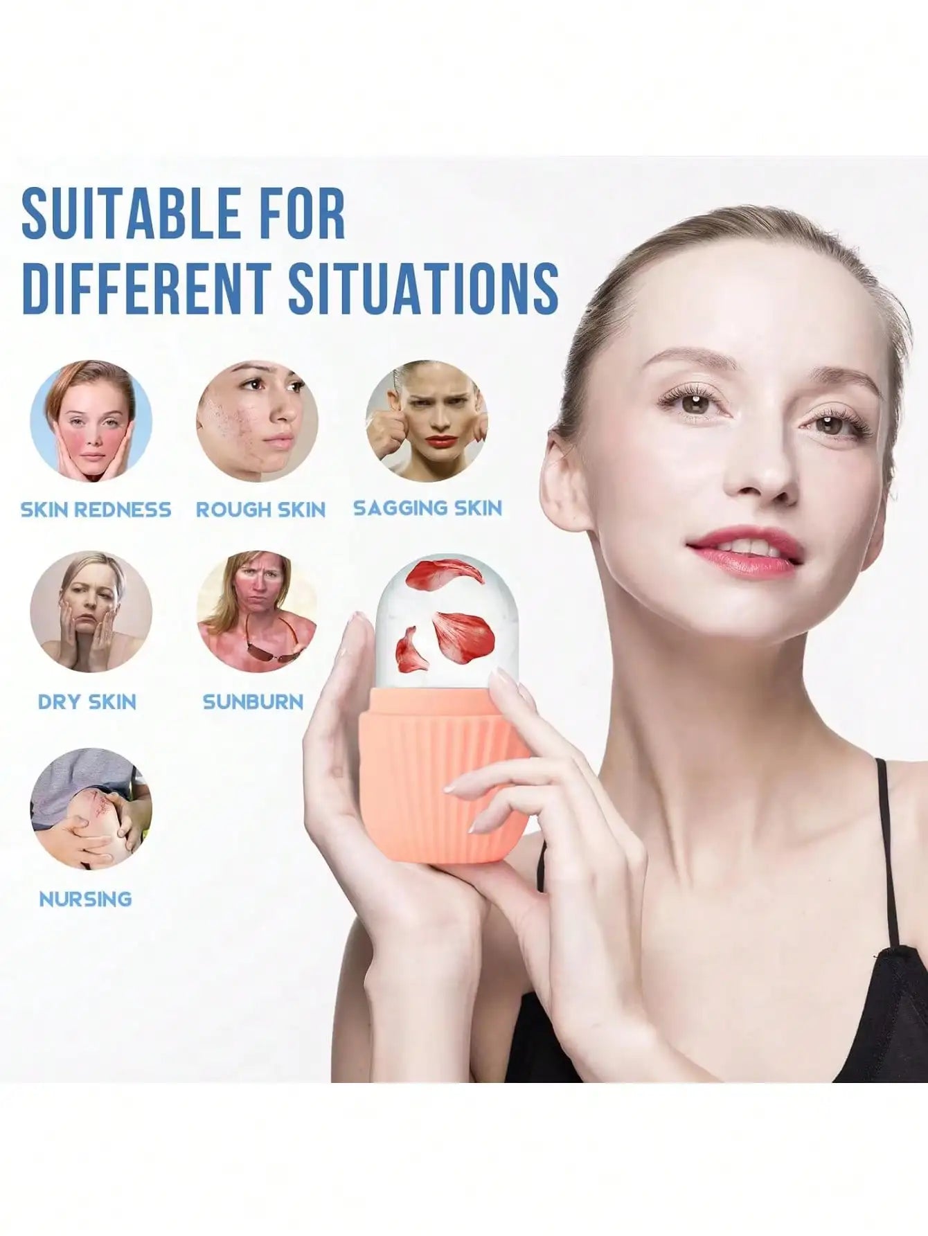 Professional Ice Face Roller Set With Gua Sha Board