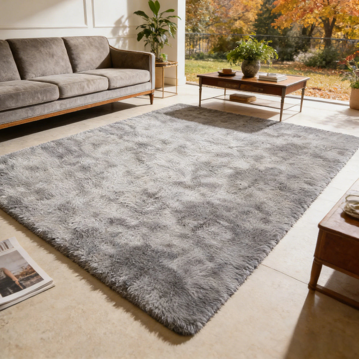 Ultra Soft Shag Area Rug For Living Room And Bedroom Decor