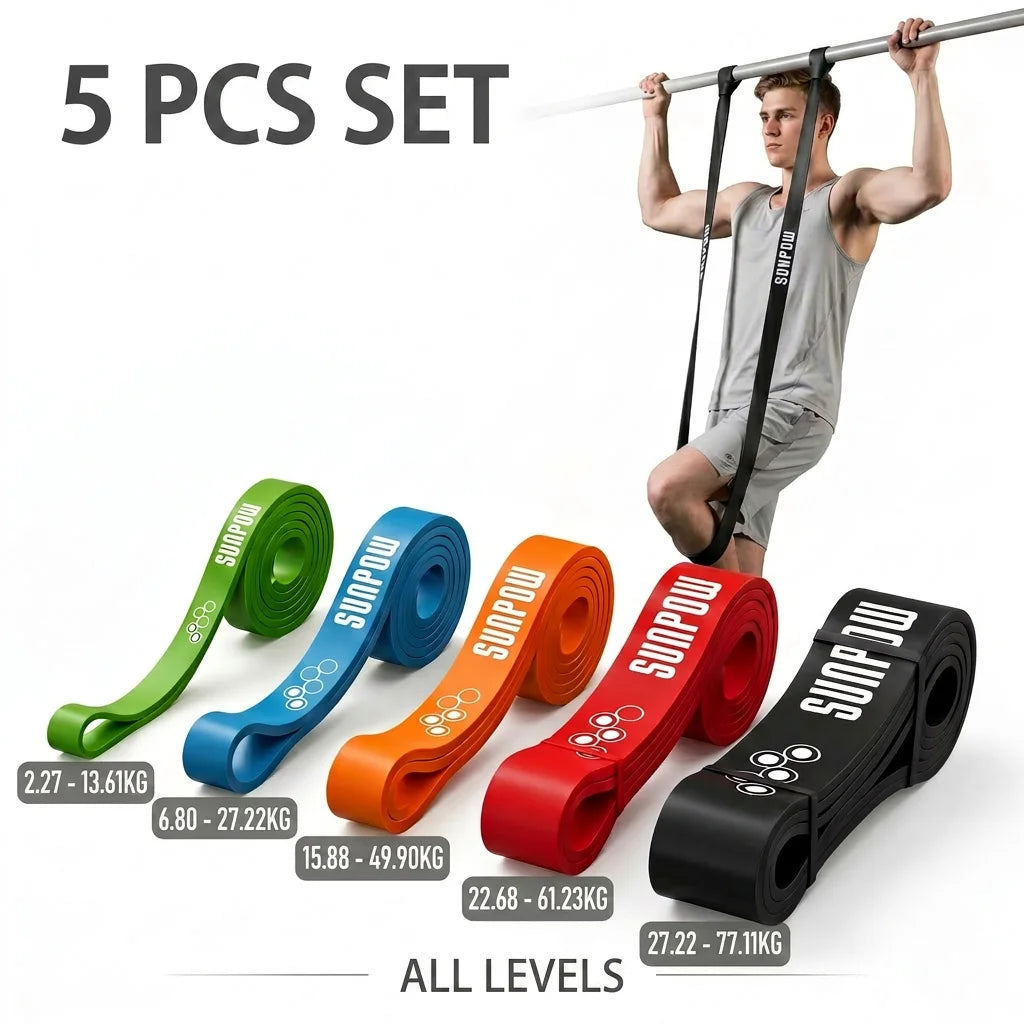 SUNPOW Natural Latex Pull Up Assistance Resistance Exercise Bands