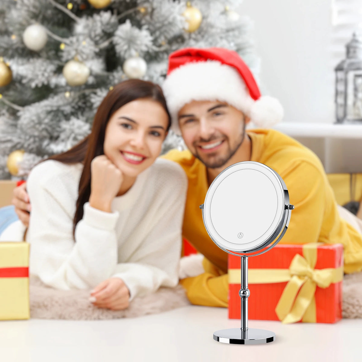Touch LED Double Sided Magnifying Vanity Mirror With 10X Magnification