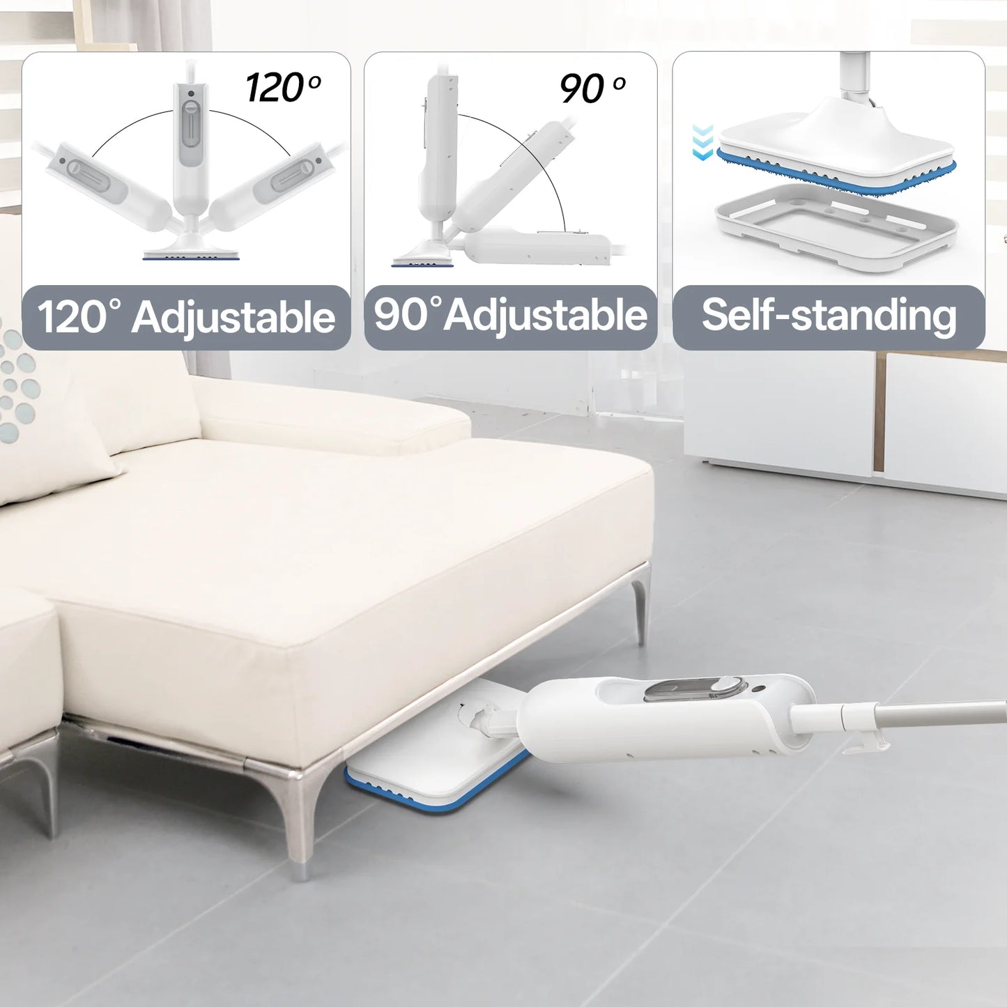 Inse Powerful 6in1 Steam Mop For Hardwood And Tile Floors