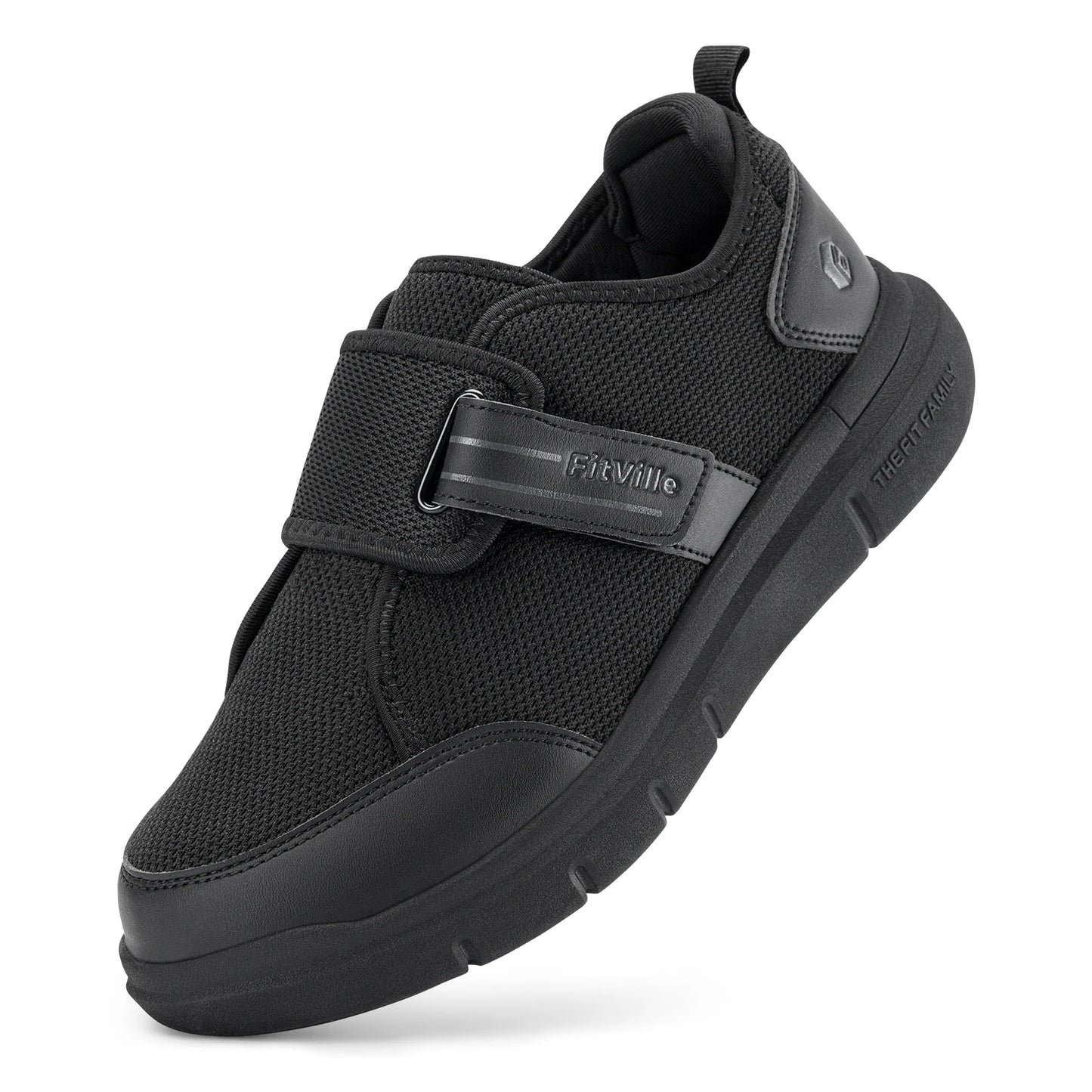 Fitville Men Diabetic Walking Shoes Extra Wide Hook Loop Comfort