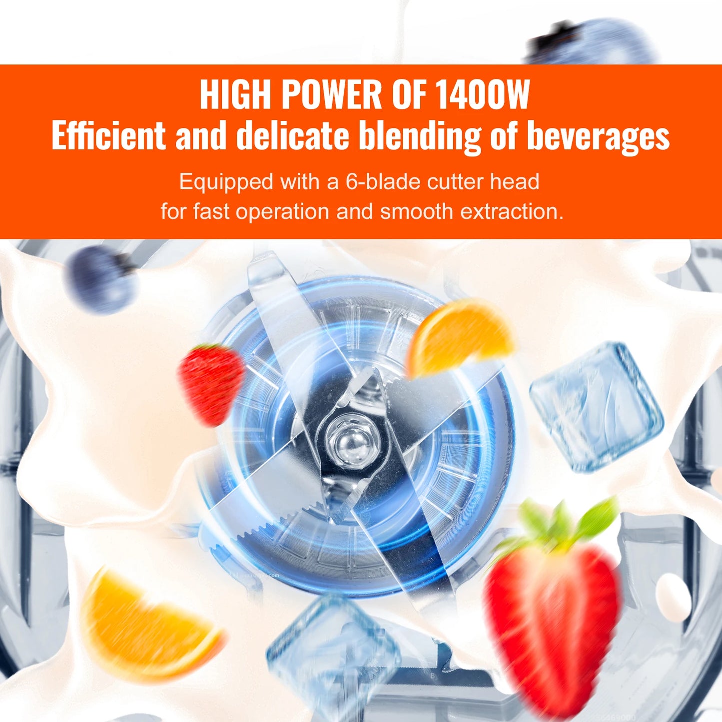 SucceBuy Professional Countertop Smoothie Blender With Stainless Steel Pitcher