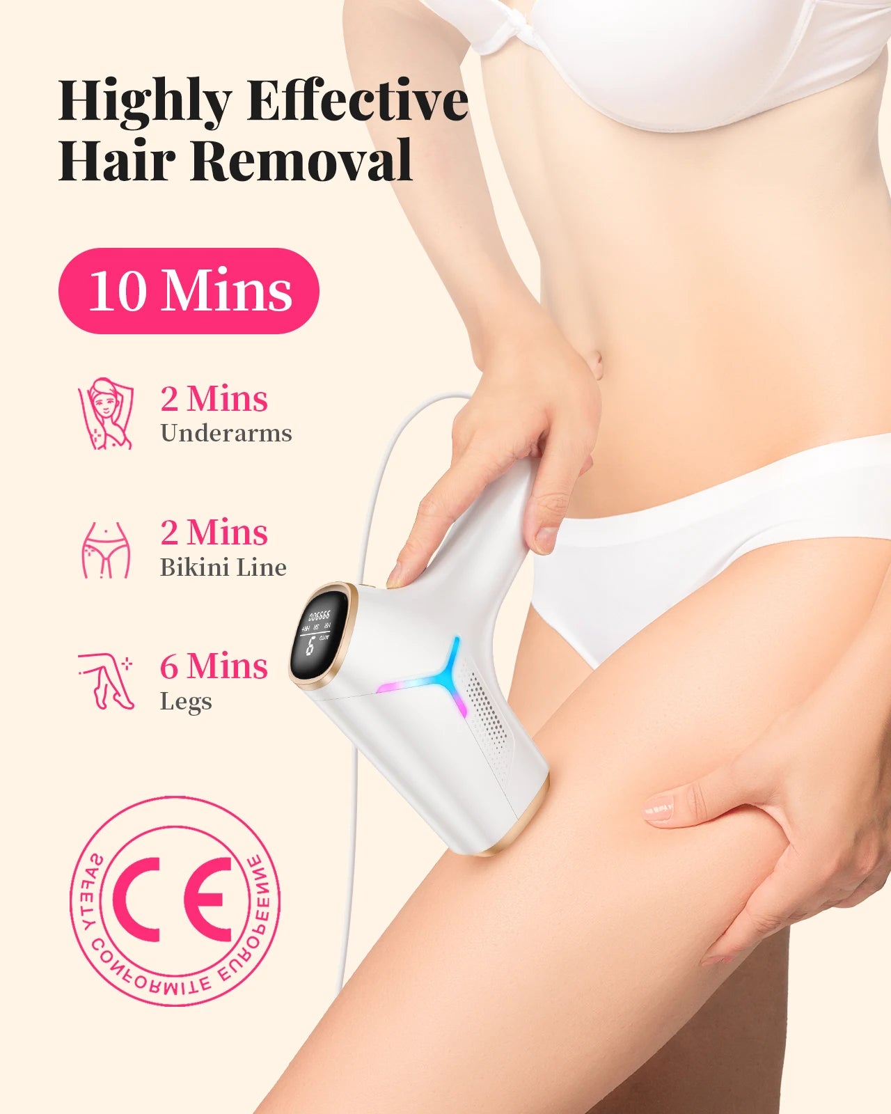 Totmizby IPL Hair Removal Device For Face Body 990000 Flashes