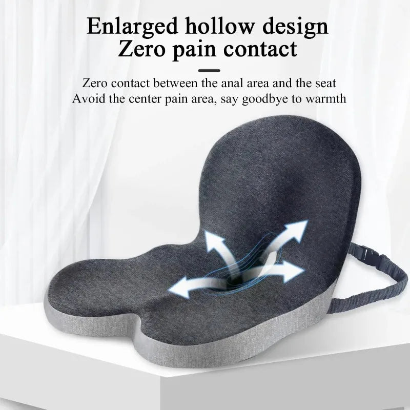 Memory Foam Seat Cushion With Lumbar Support For Office Chairs