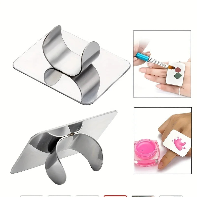 Stainless Steel Makeup Mixing Palette With Foundation Spatula
