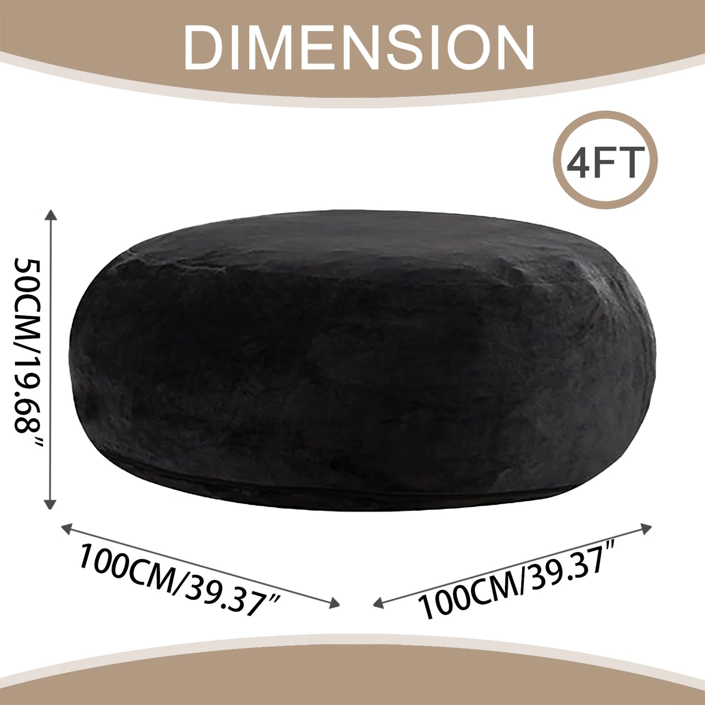 Memory Foam Adult Beanbag Chair With Washable Soft Flannel Cover
