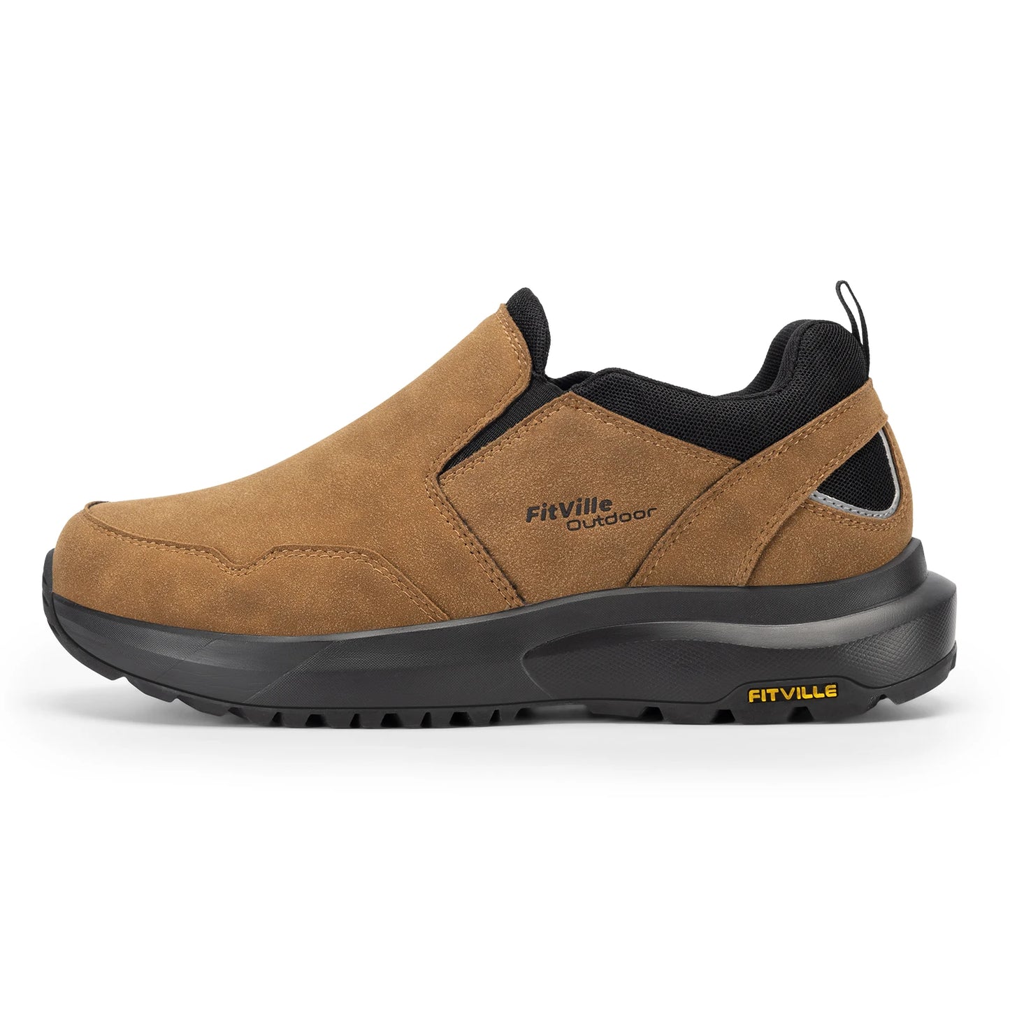 FitVille Men Extra Wide Hiking Loafers With Arch Support