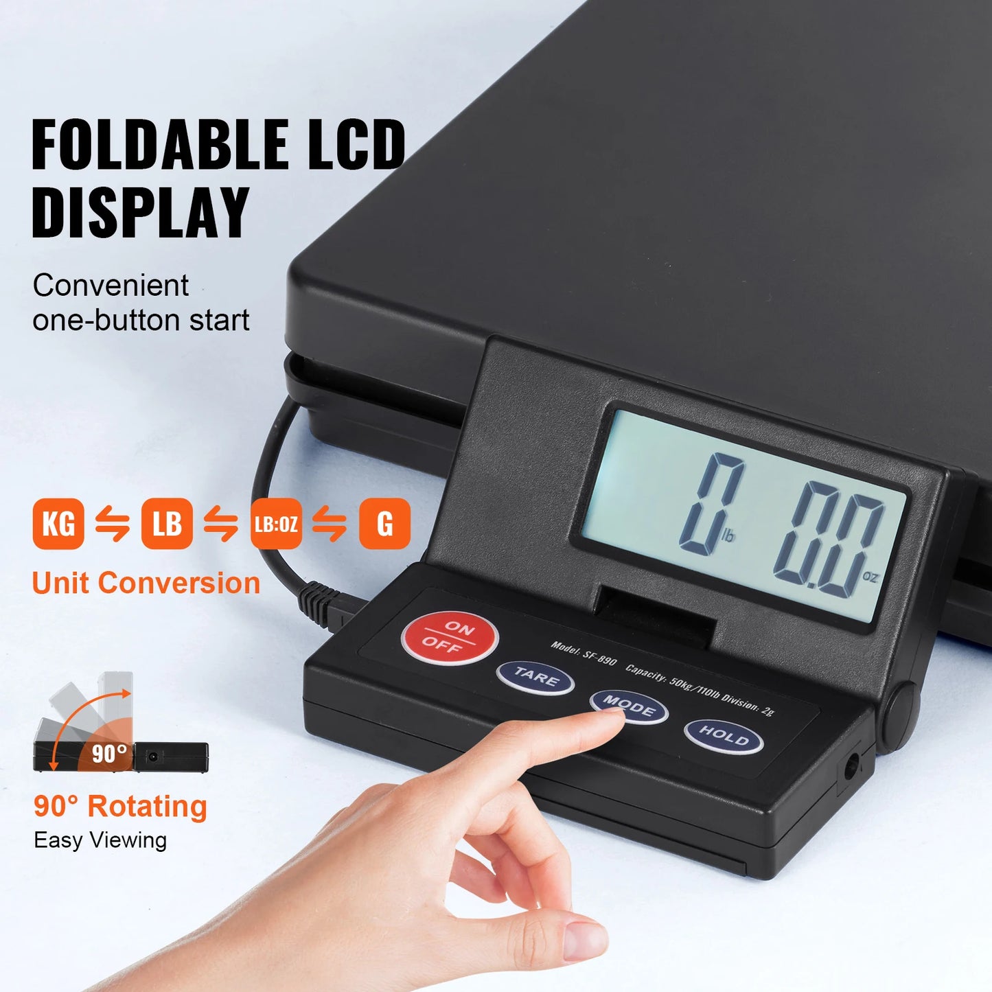 SucceBuy Digital Postal Shipping Scale With Timer And Foldable LCD