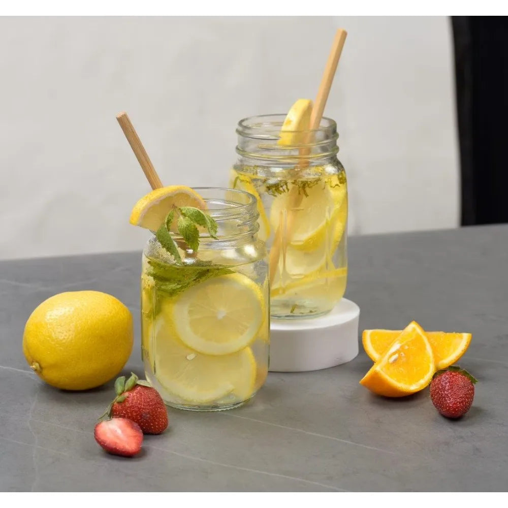 Mainstays 16 Oz Regular Mouth Mason Jars With Lids Bands