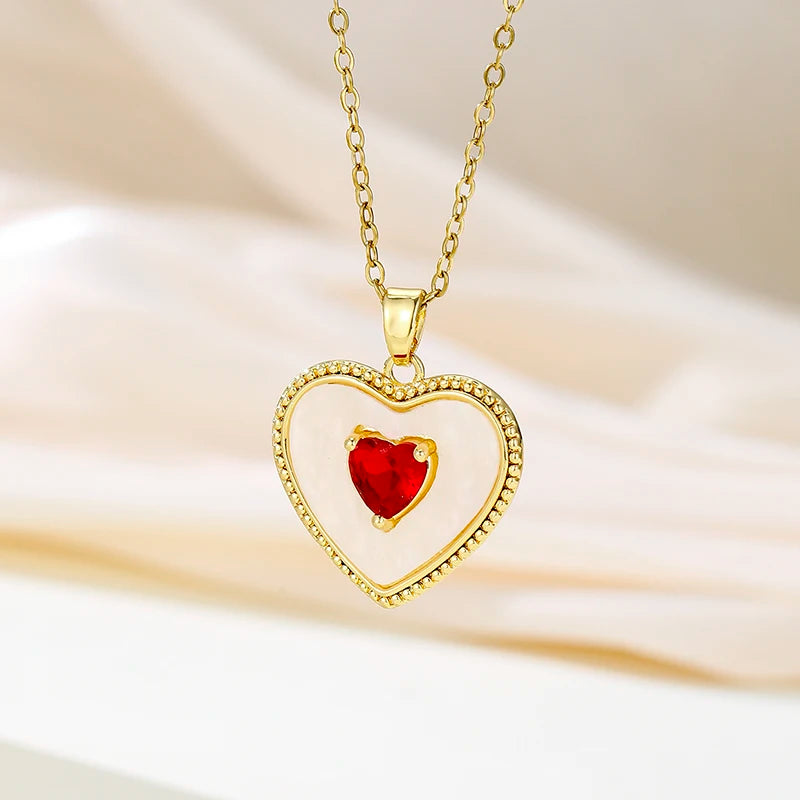 Zhixun Zinc Alloy Heart Shaped Pendant Necklace With Mood Tracker