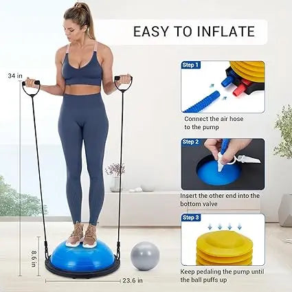 Half Balance Ball Non Slip Base Resistance Bands And Pump