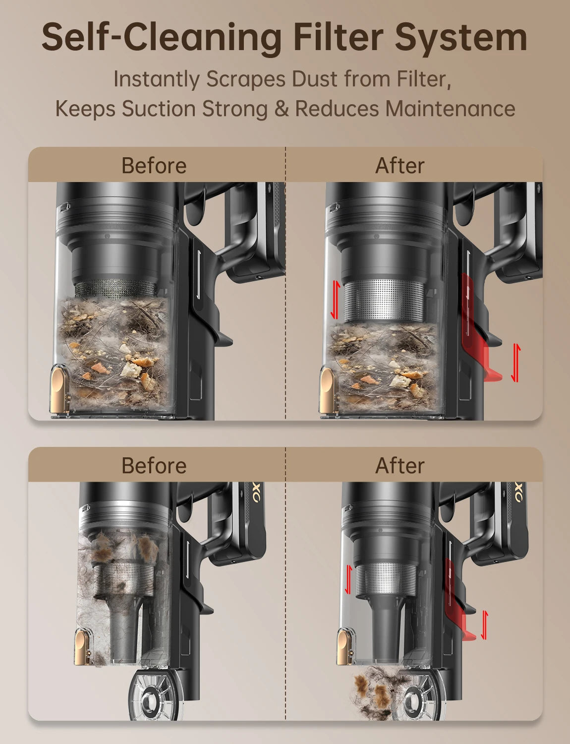Vactek Cordless Stick Vacuum Cleaner With Hepa Filter For Pets