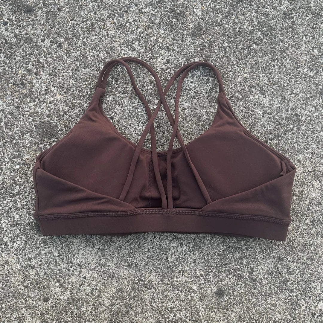 Cross Fitness Bra Women Nylon Spandex Chest Pad Breathable Gym
