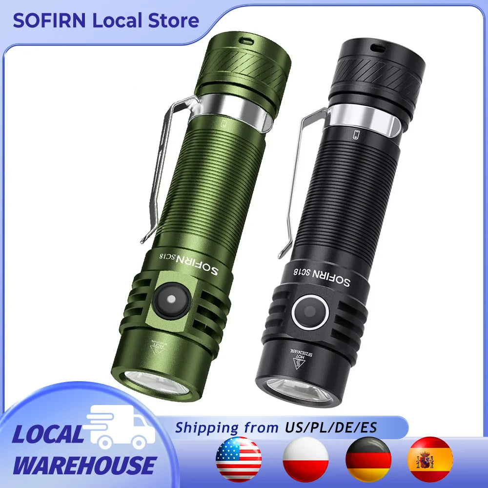 Sofirn SC18 Rechargeable LED EDC Flashlight With USB C