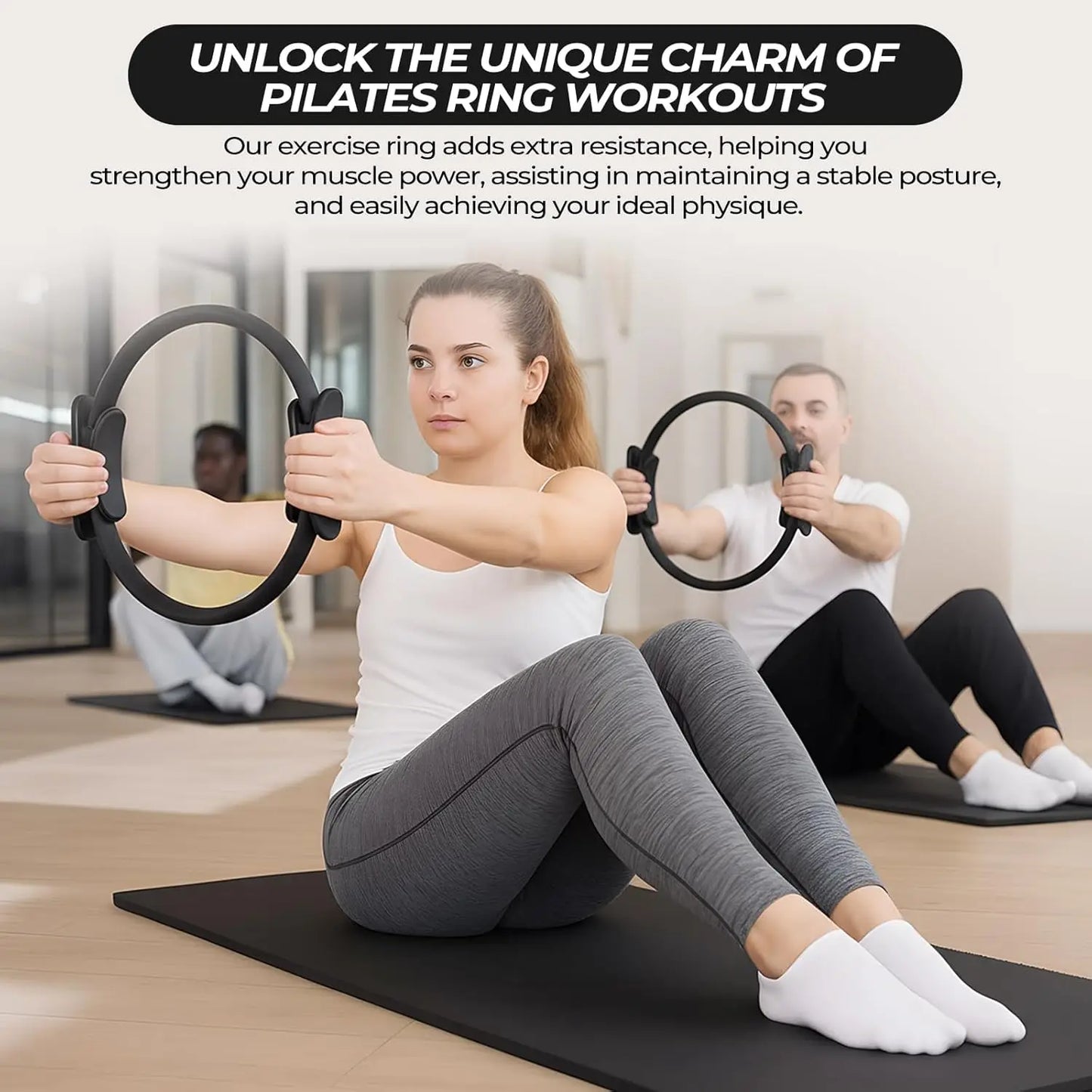 YTYIN Pilates Ring And Ball Set With Resistance Bands