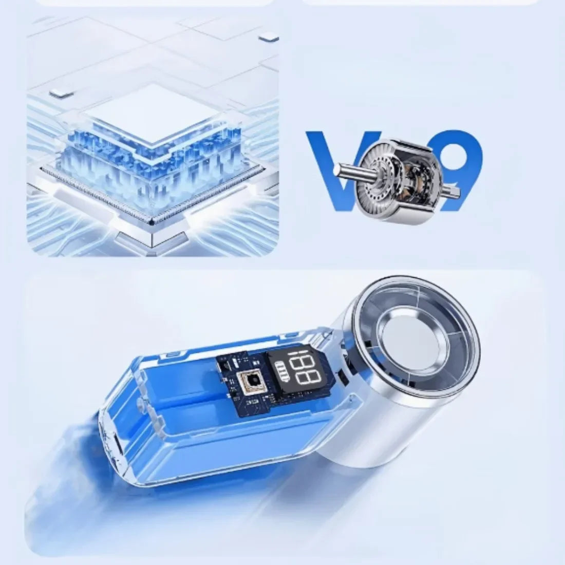 Mini Handheld Turbo Fan 100 Speed USB Rechargeable Portable Cooling