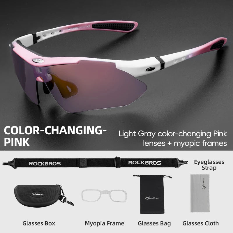Rockbros Photochromic Cycling Sunglasses With UV400 Protection