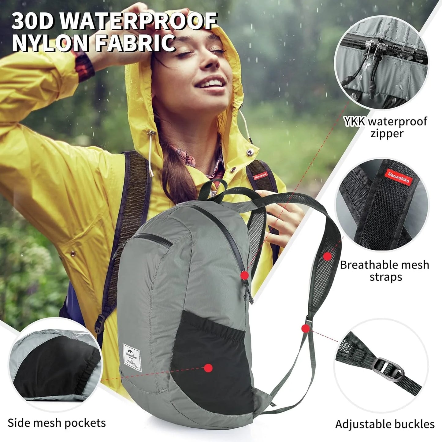 Naturehike Ultralight Waterproof Foldable Nylon Backpack Camping Hiking