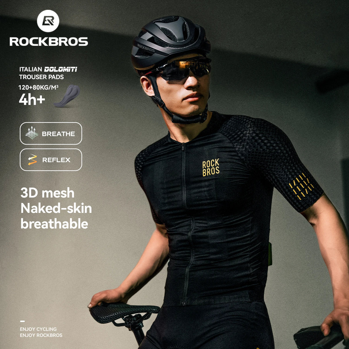 Rockbros Men Quick Dry Cycling Short Sleeve Jersey Lightweight
