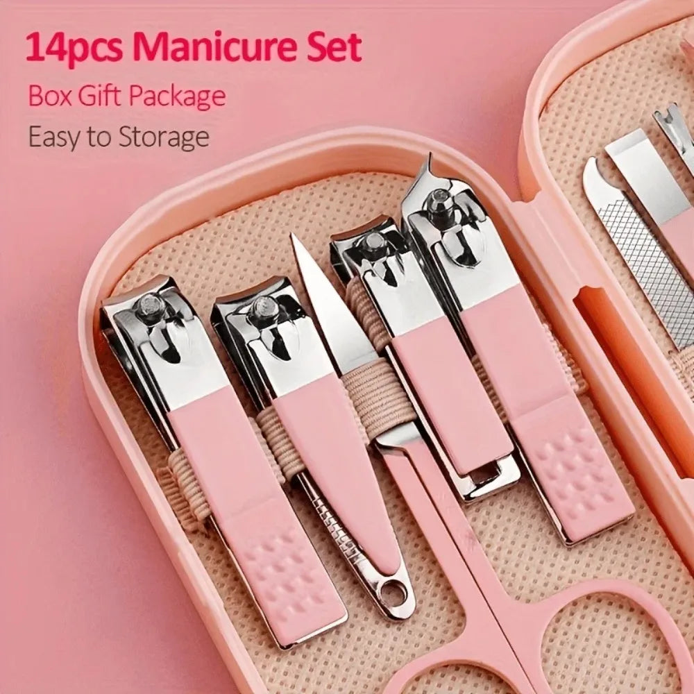 Stainless Steel 14 Piece Manicure And Pedicure Tool Set