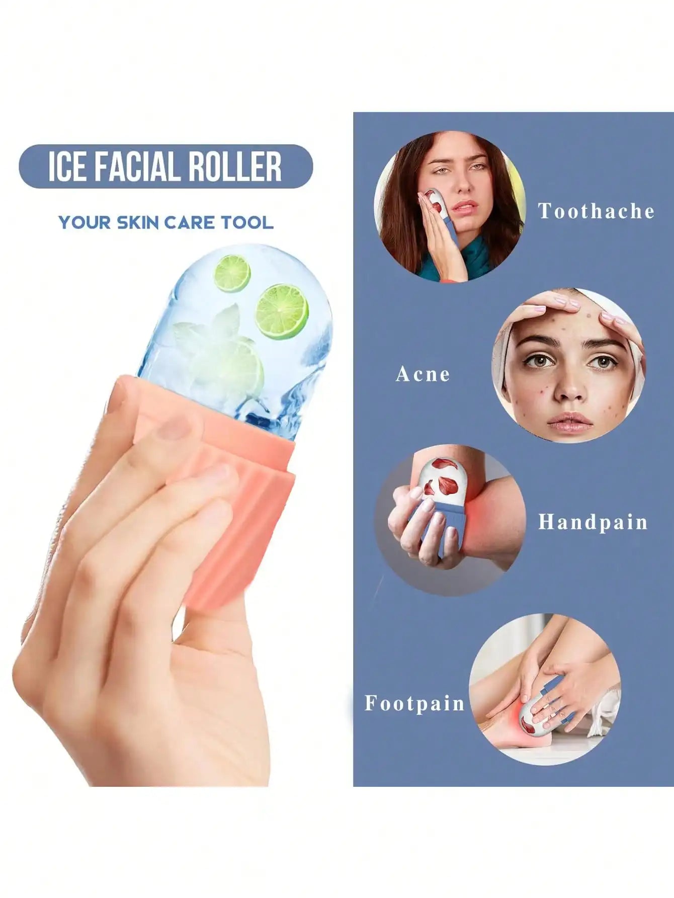Professional Ice Face Roller Set With Gua Sha Board