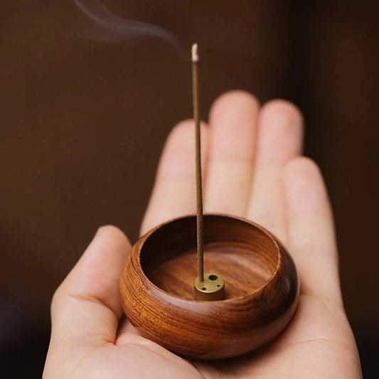 Wooden Four Hole Incense Burner For Meditation And Tea House