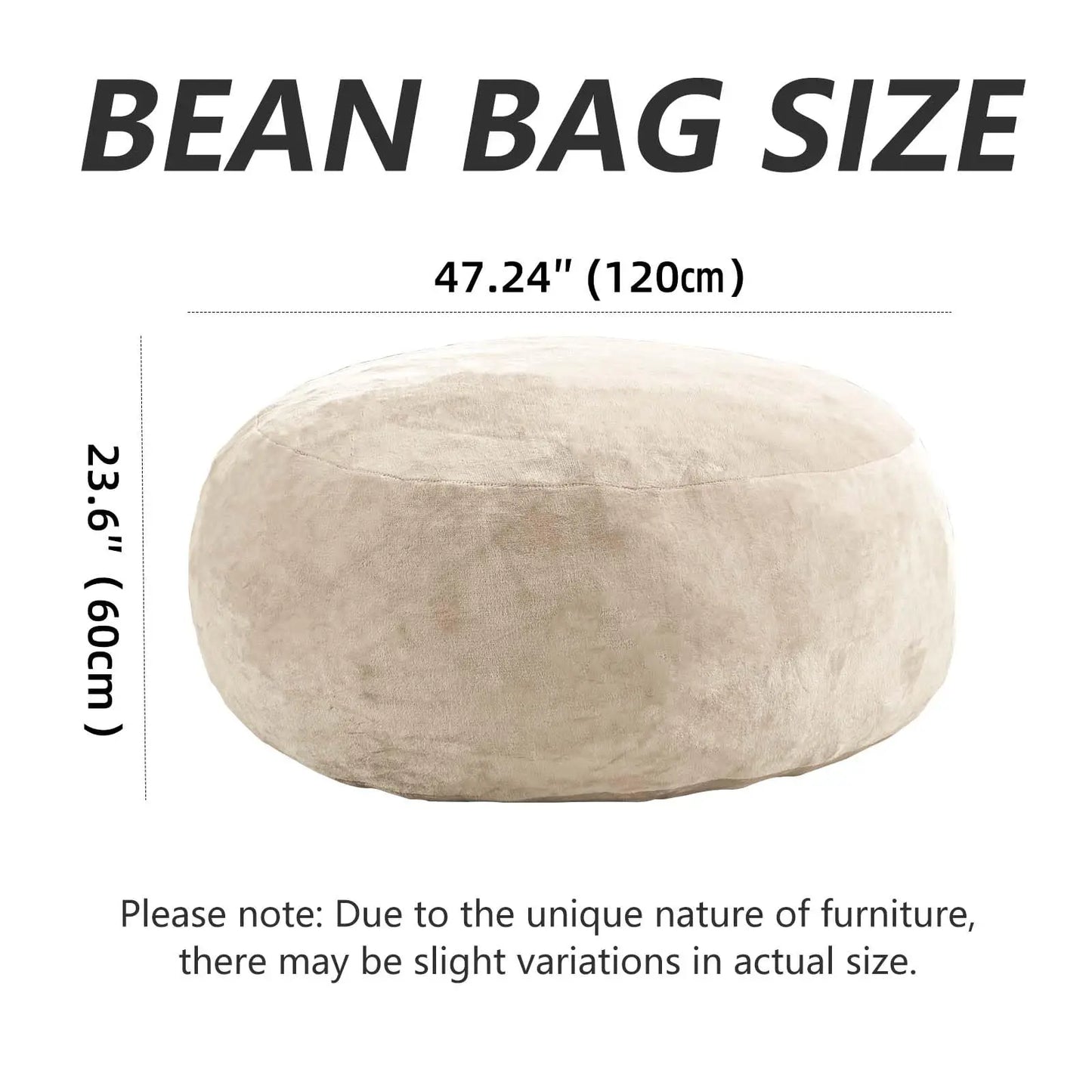 Memory Foam Adult Beanbag Chair With Washable Soft Flannel Cover
