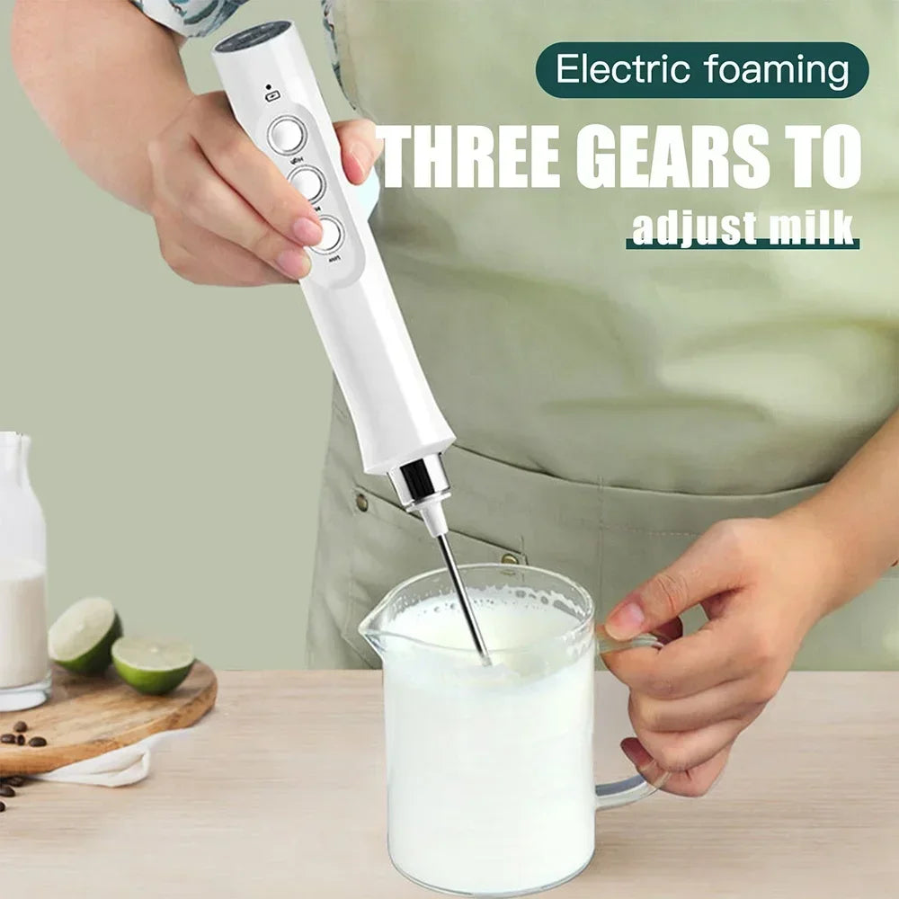 Stonego Cordless Rechargeable Milk Frother With Three Speed Whisk