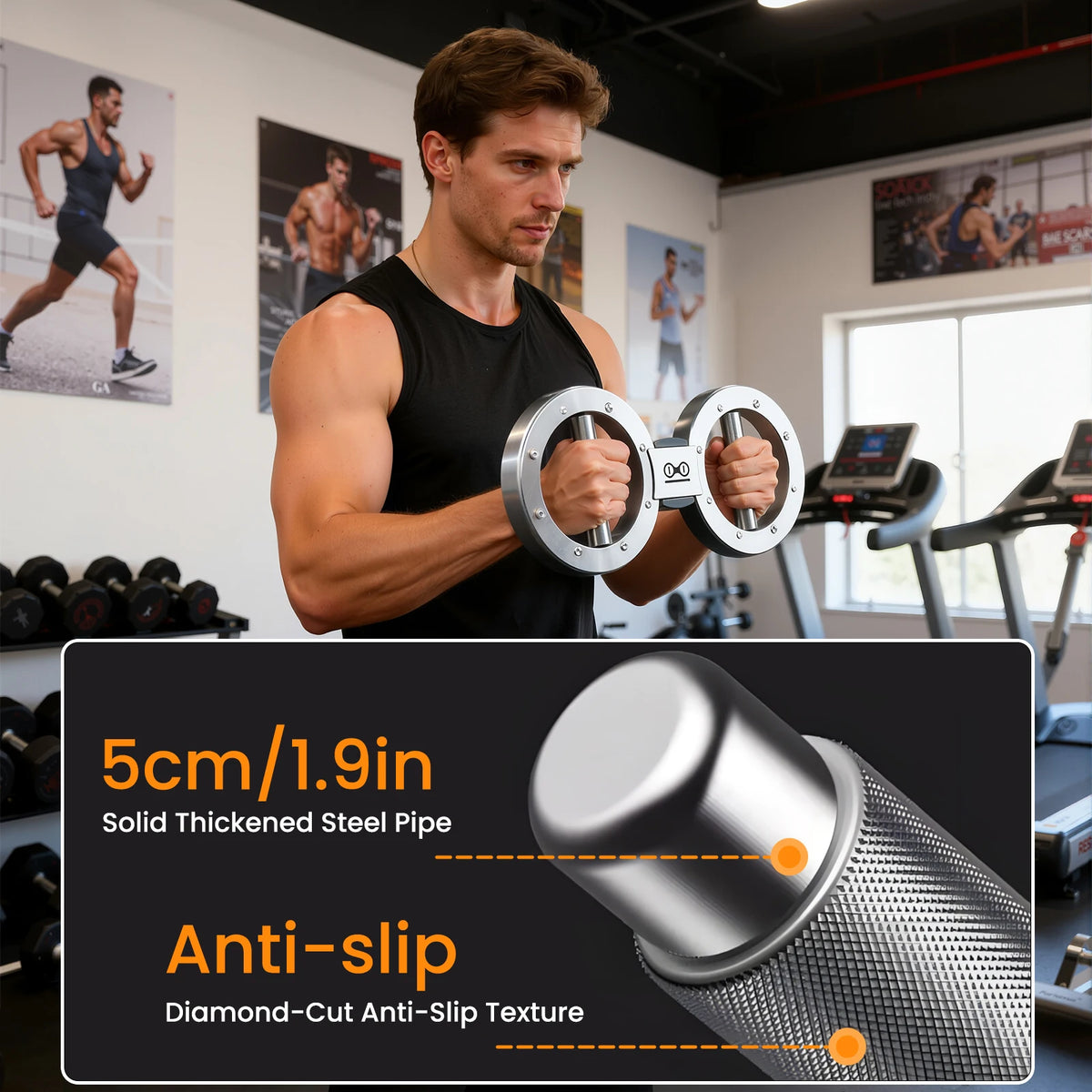 Multifunctional Rotator Grip Strength Trainer for Forearm Workouts