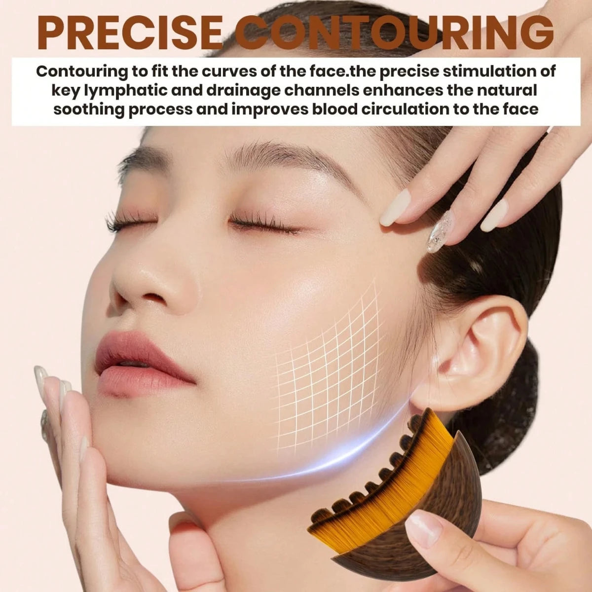 Manual Facial Lymphatic Brush For Chin And Jawline Contouring