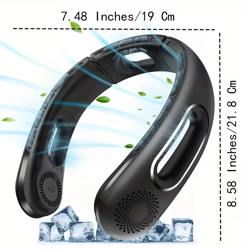 Portable Bladeless Neck Fan With Touch Control And Long Battery