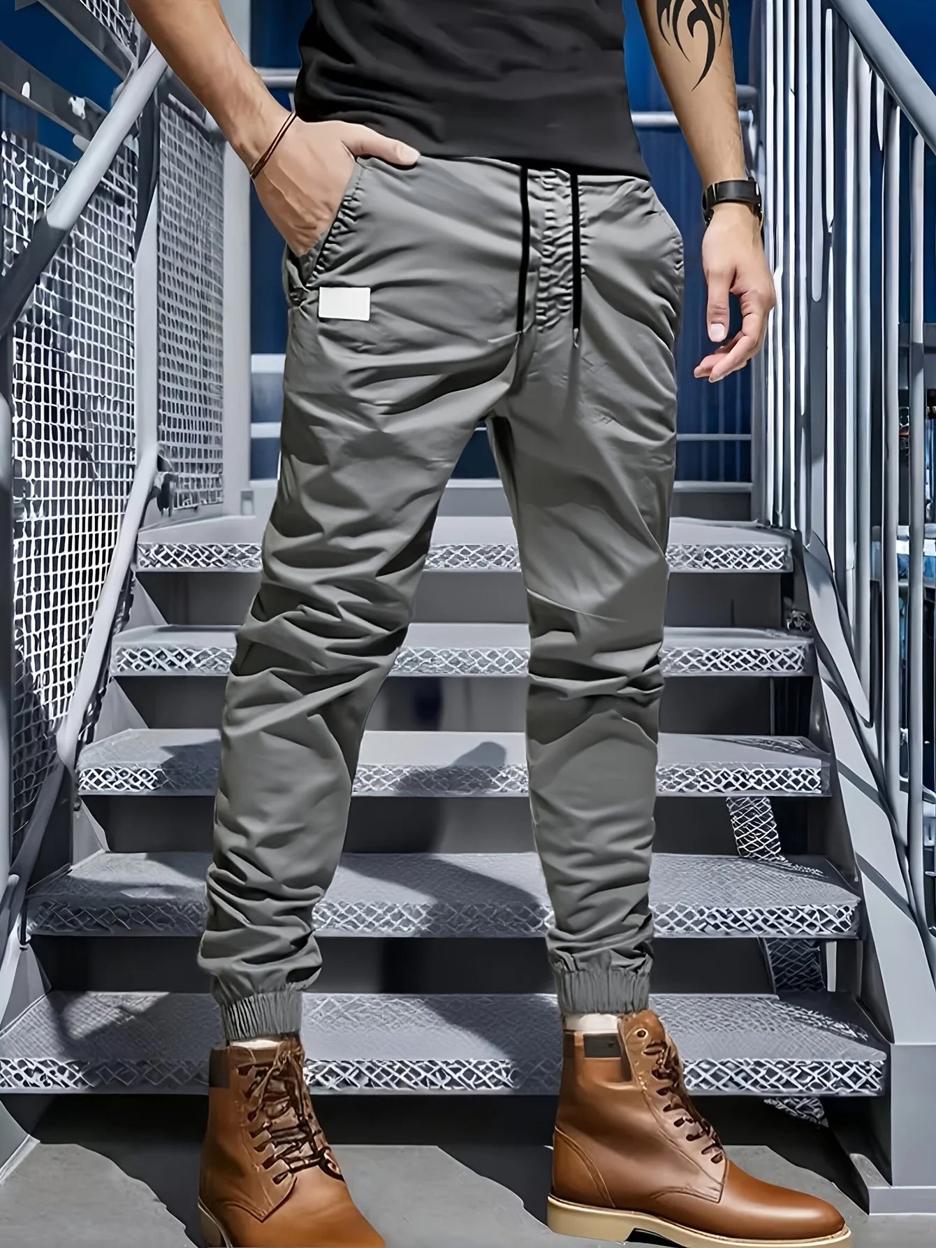 Winthunder Men Casual Loose Fit Multi Pocket Work Pants