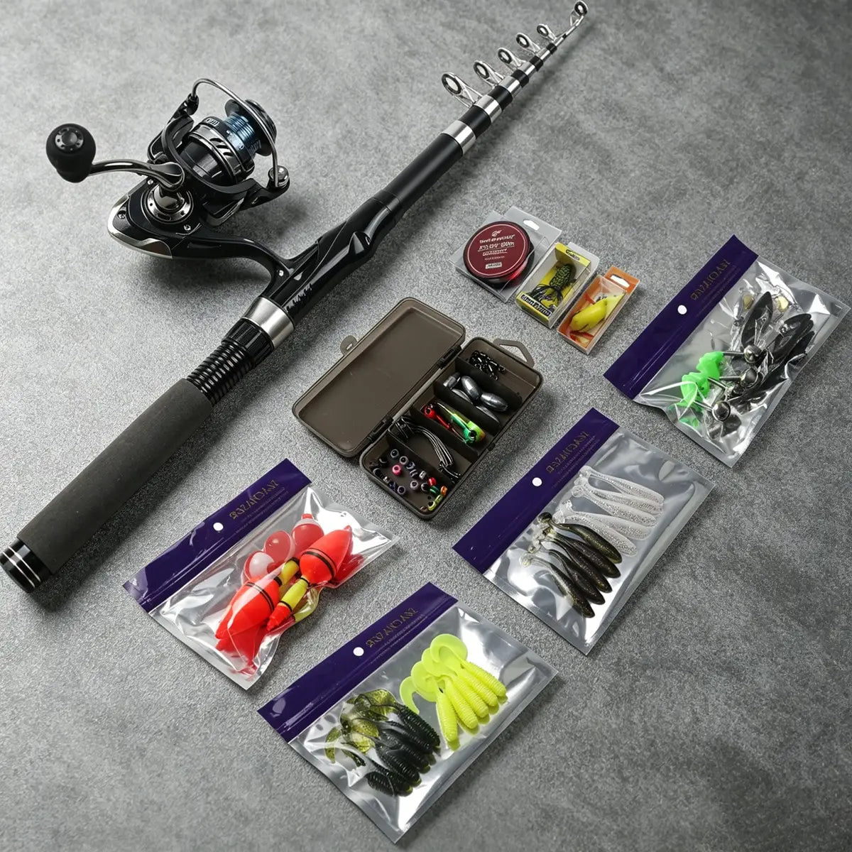 Portable Telescopic Fishing Rod and Reel Combo Tackle Kit