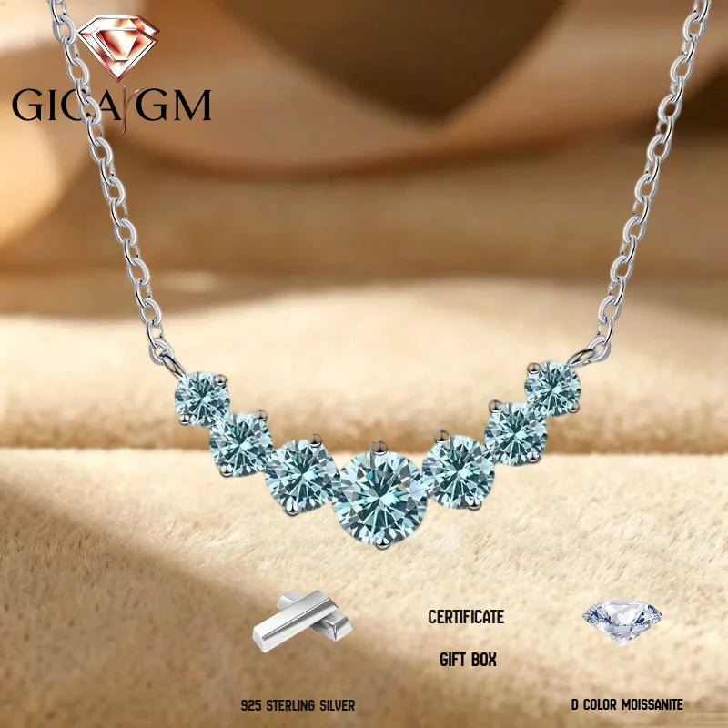 2.8ct Moissanite Pendant Necklace Sterling Silver Elegant Gift
