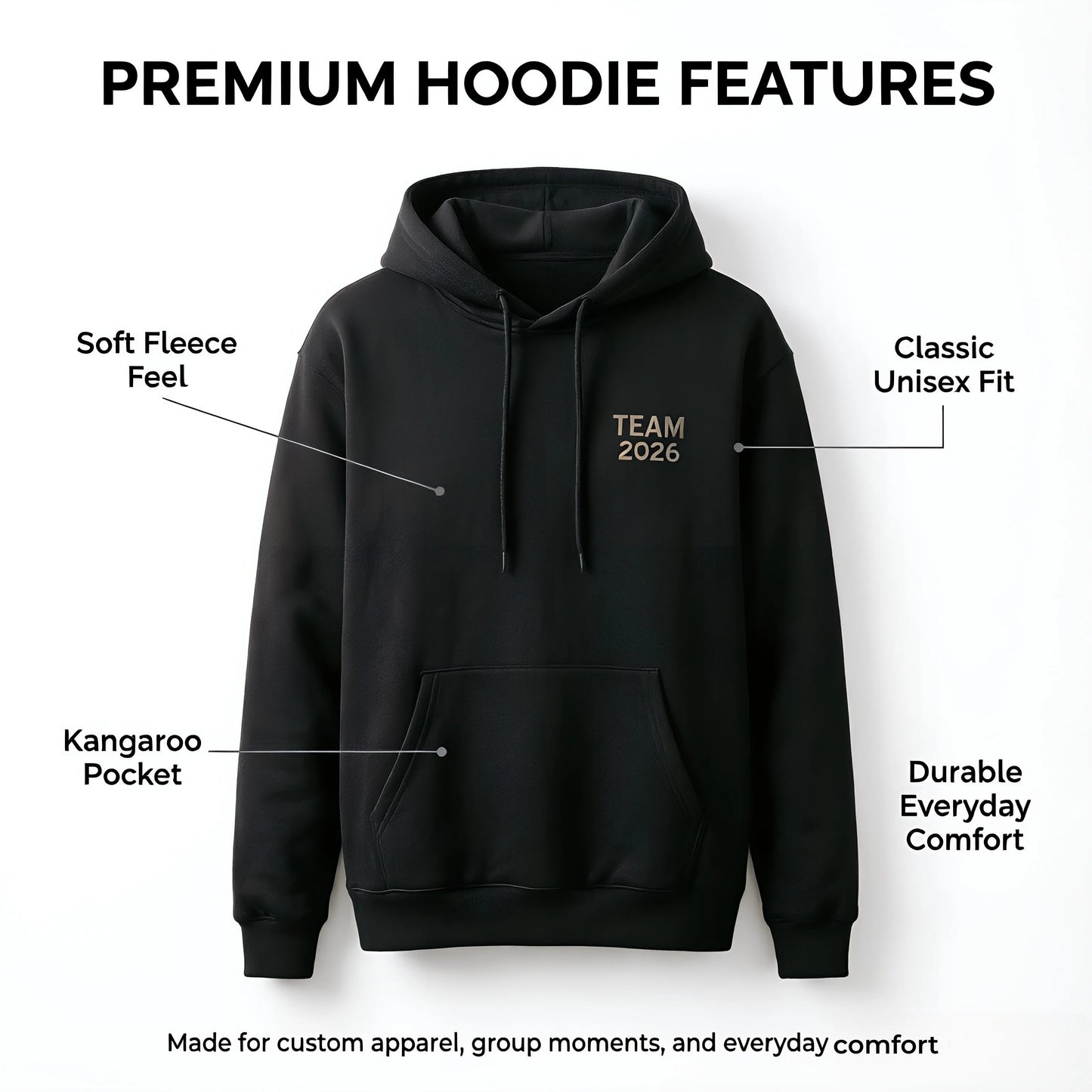 Custom Hoodie Unisex Pullover With Photo Logo Front Back Print