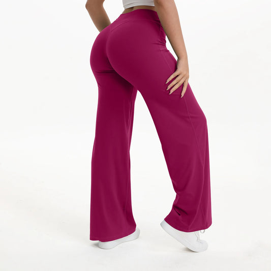 NCLAGEN SoftMotion Yoga Pants Women Mid Waist Straight Leg Bottoms