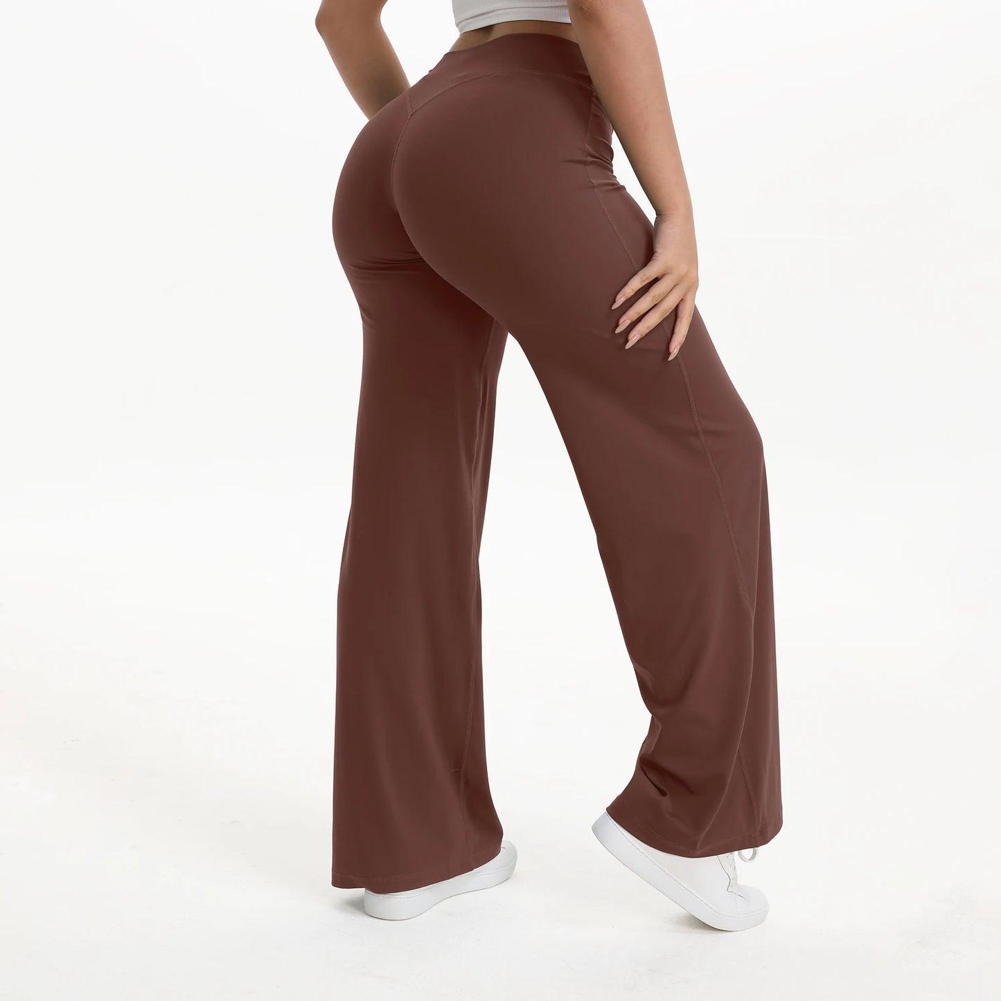 NCLAGEN SoftMotion Yoga Pants Women Mid Waist Straight Leg Bottoms