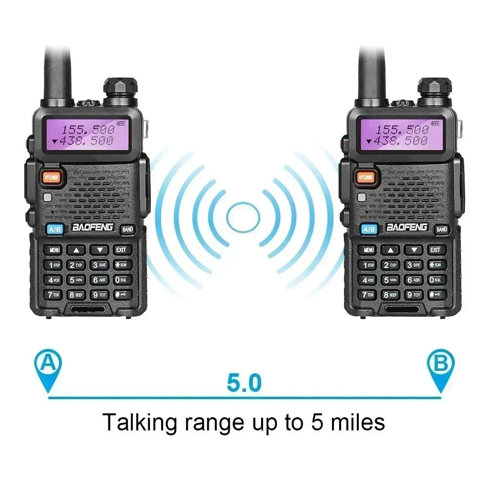 Baofeng Dual Band Long Range Rechargeable Handheld Walkie Talkie