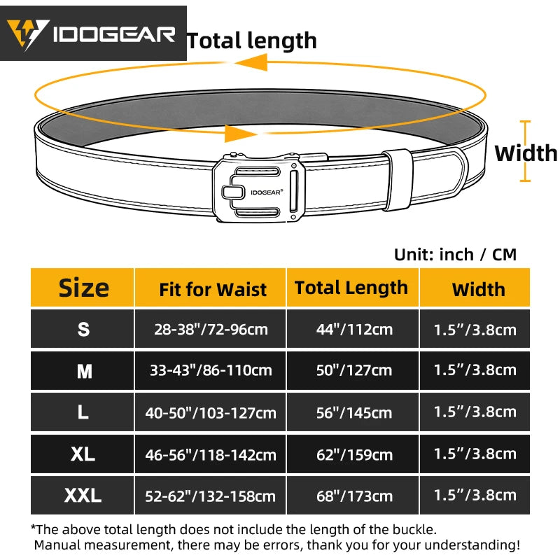 IDOGEAR Sports Quick Release Nylon Tactical Ratchet Belt for Men