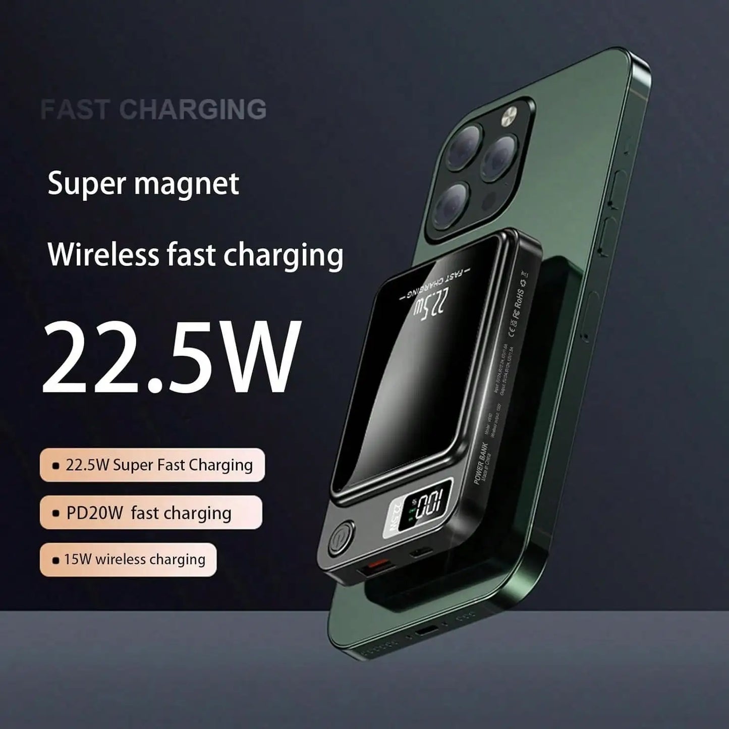 Fast Charging 10000 Mah Power Bank With Built In Cables