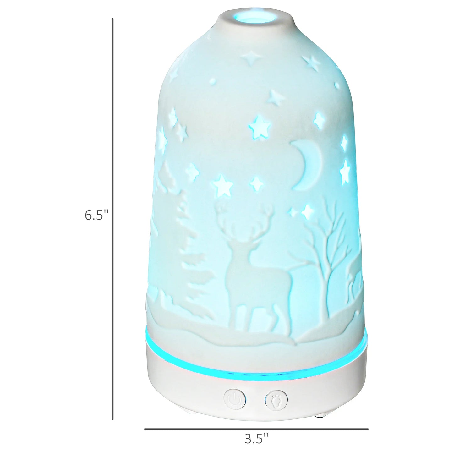 Ultrasonic Aromatherapy Diffuser Humidifier With Ceramic Cover And Timer