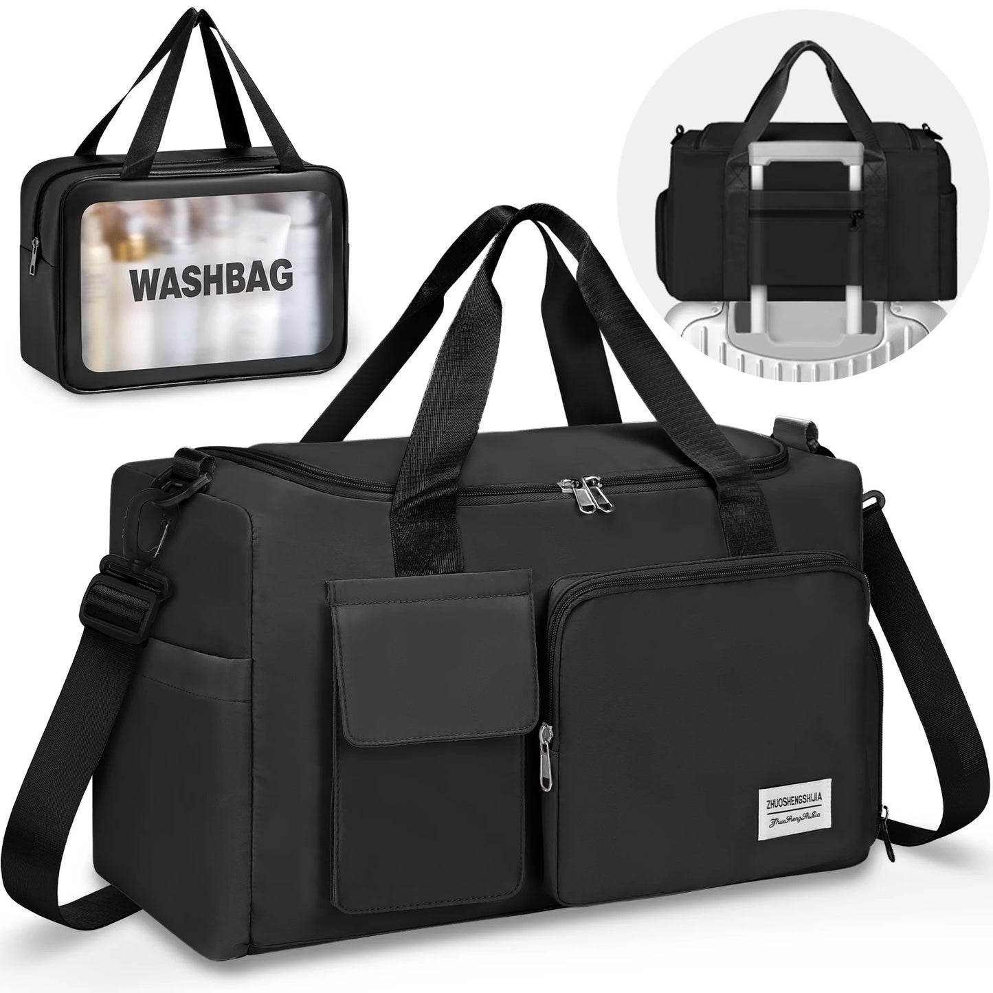 Waterproof Travel Duffel Bag With Dry And Wet Compartment